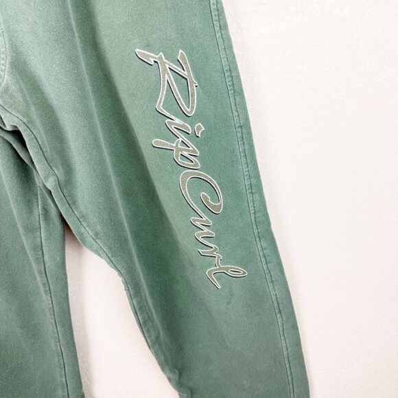 Vintage 90s Rip Curl Surfing Surfer Green Logo Sweats Medium - Picture 2 of 8